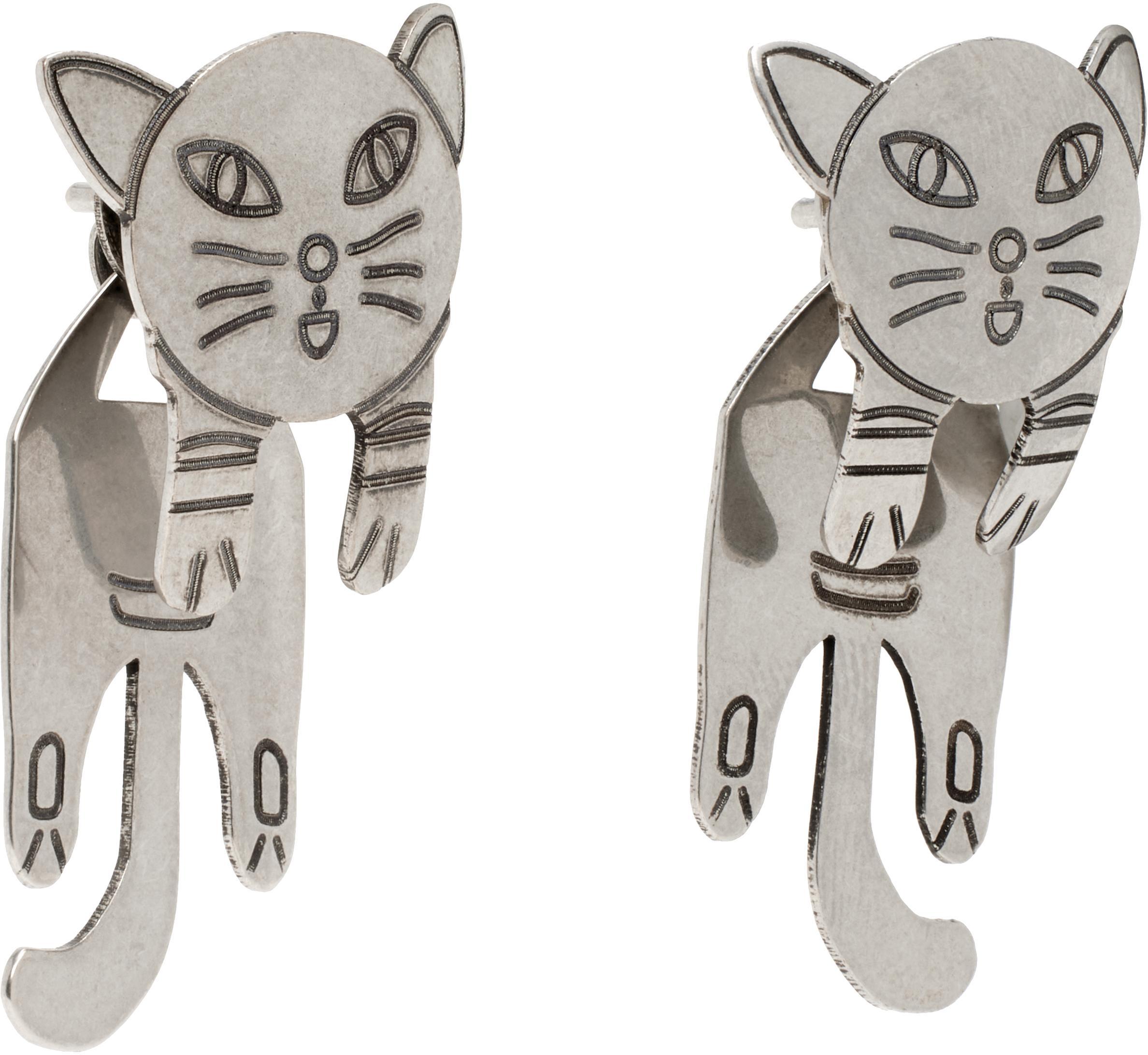 MARNI Silver Cat Earrings In 00n29 Palladium Product Image