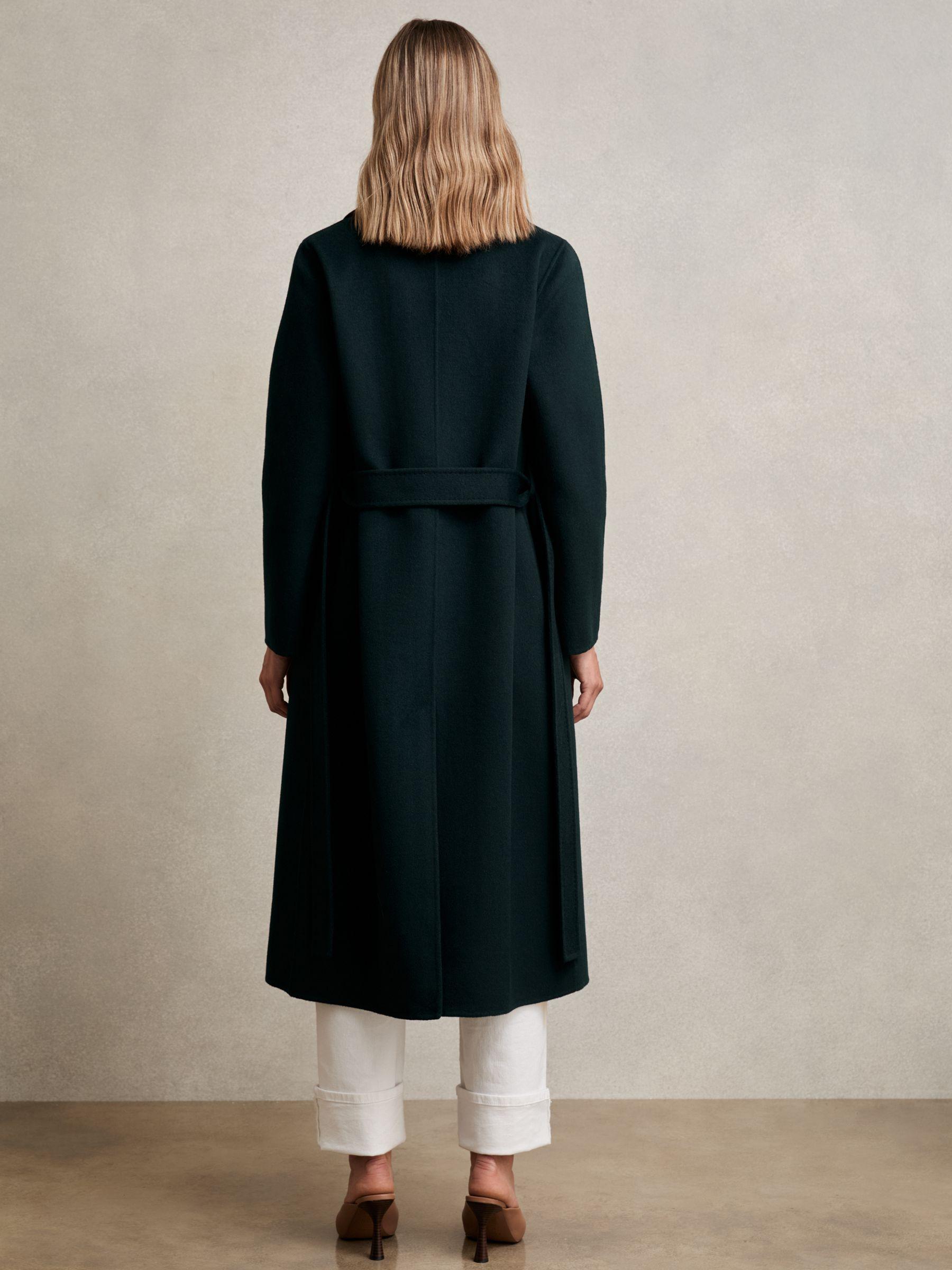 Petite Double-Breasted Blindseam Coat Wool-Blend in Green Product Image