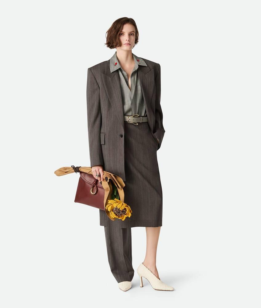 Women's Wool Subtle Stripe Shirt in Vulcano/bean melange Product Image