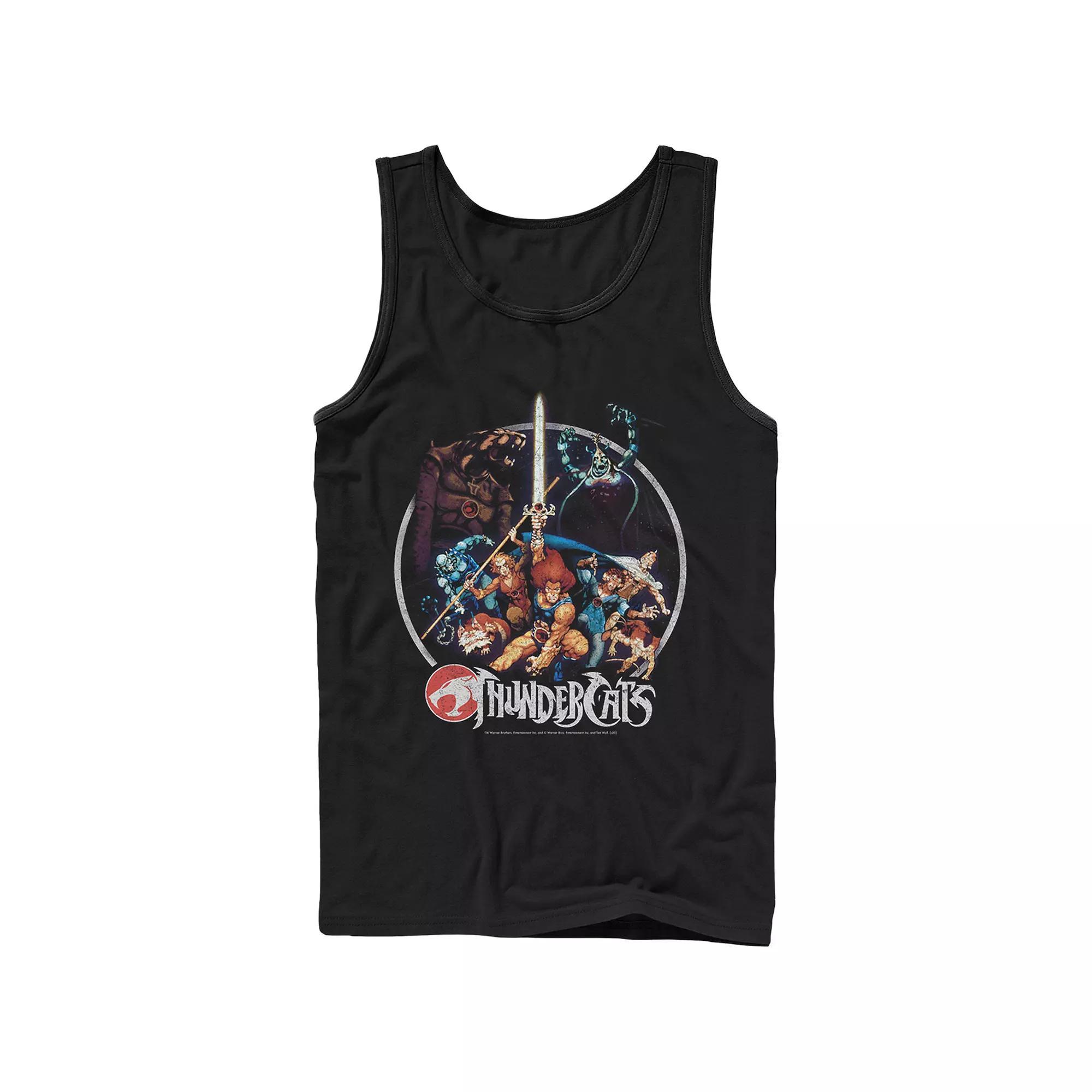 Men's Thundercats Vintage Distressed Poster Graphic Tank Top, Size: XL, Black Product Image
