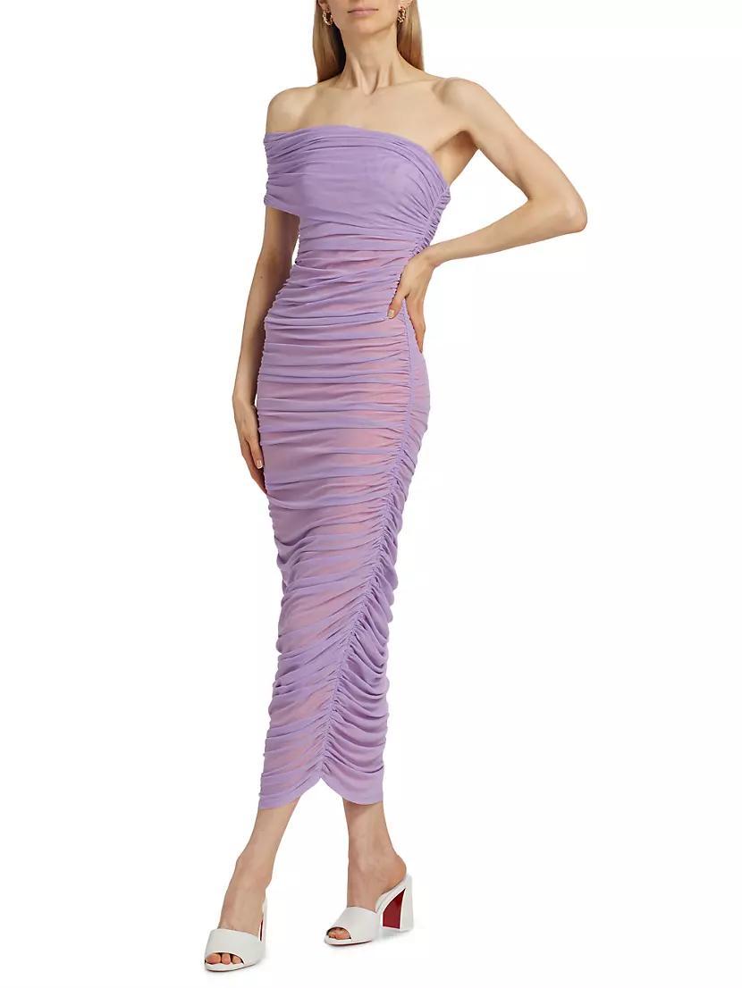 Lucia Ruched Mesh Maxi Dress Product Image