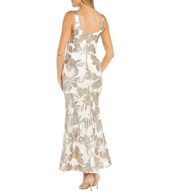 R & M Richards Embroidered Sequin Sweetheart Neck Sleeveless Mermaid Gown Product Image