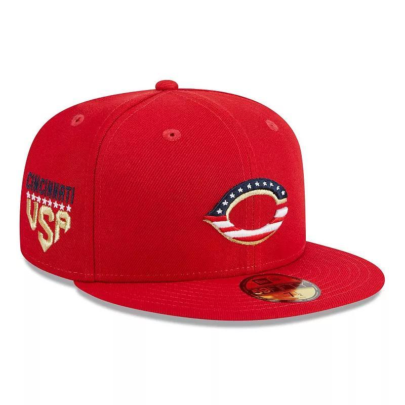 Men's New Era  Red Cincinnati Reds 2023 Fourth of July 59FIFTY Fitted Hat, Size: 7 1/8, Red Red Product Image