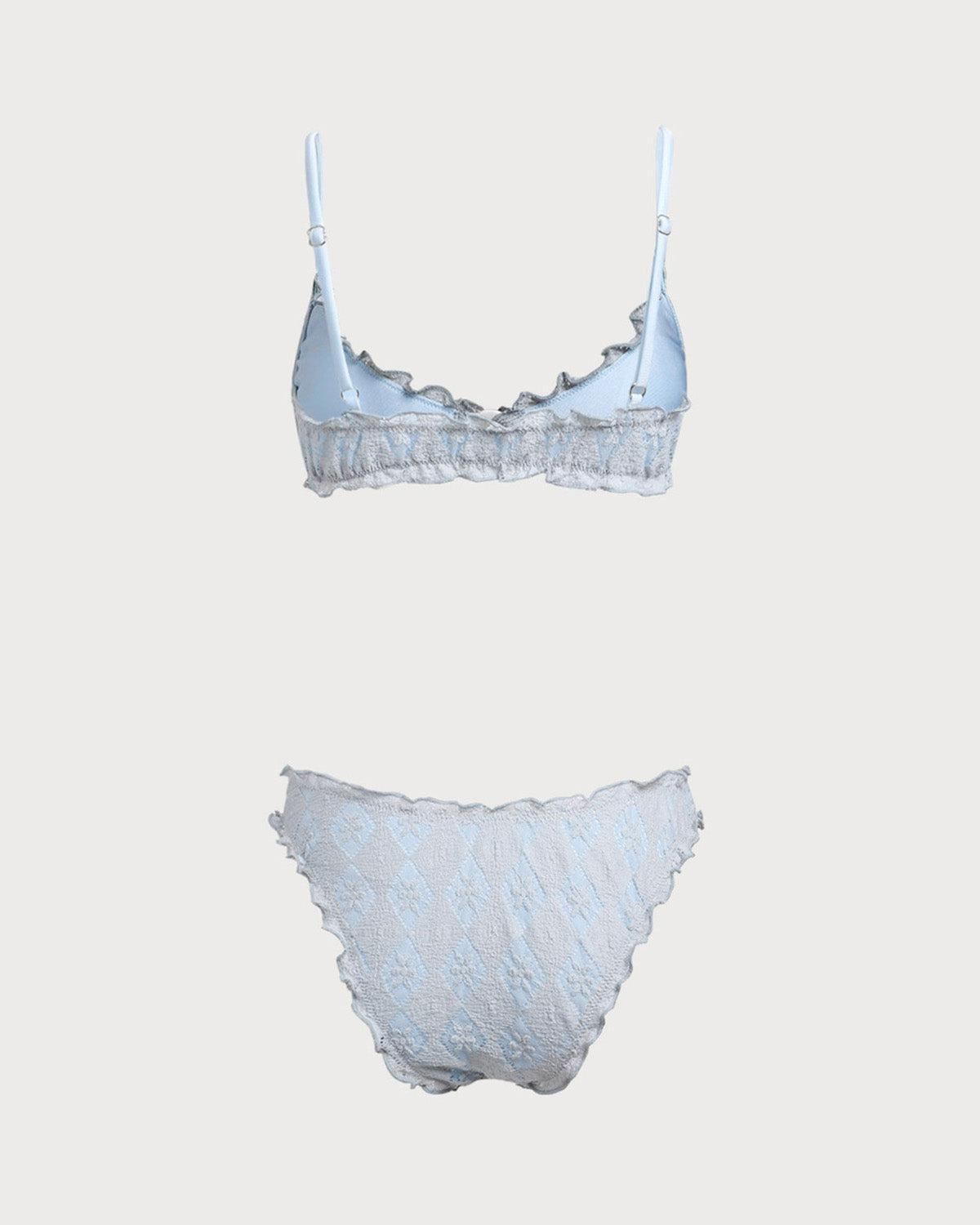 Green Textured Wave Edge Bikini Set Product Image