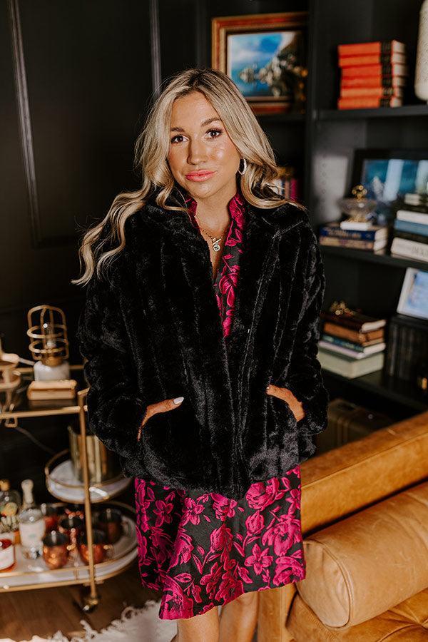Luxe Feeling Plush Jacket in Black Product Image
