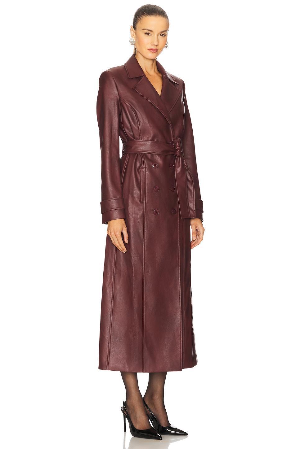 Faux Leather Longline Coat Bardot Product Image