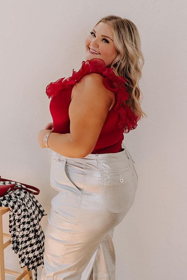 Dashing Darling Bodysuit In Crimson Curves Product Image