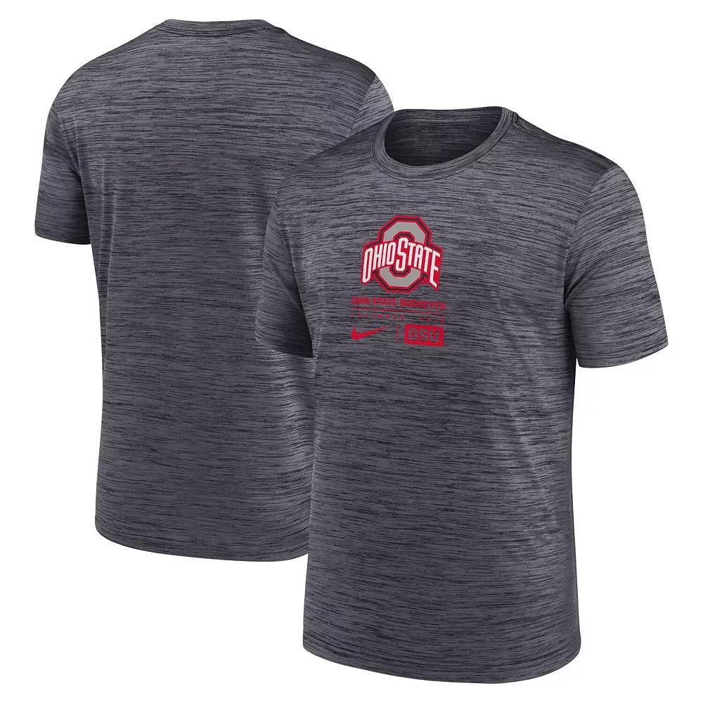 Men's Nike Charcoal Georgia Bulldogs Campus Center Block Velocity Performance T-Shirt,  Product Image