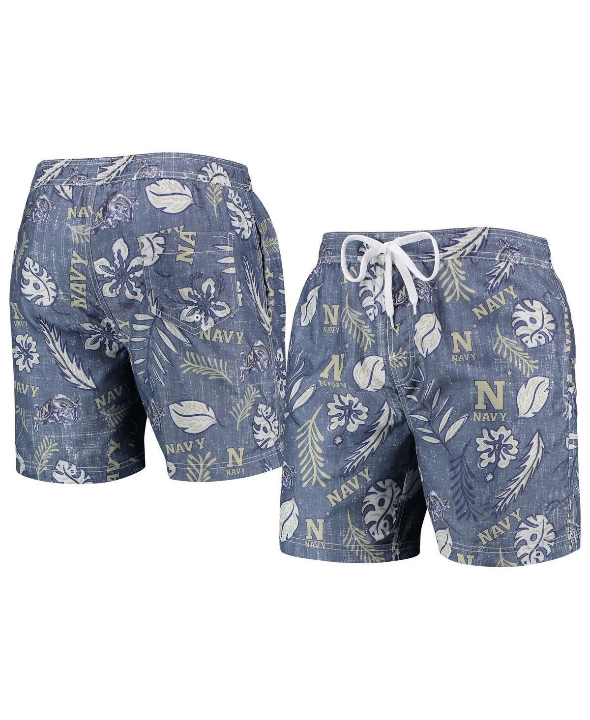 Mens Wes & Willy Midshipmen Vintage Floral Swim Trunks Blue Product Image