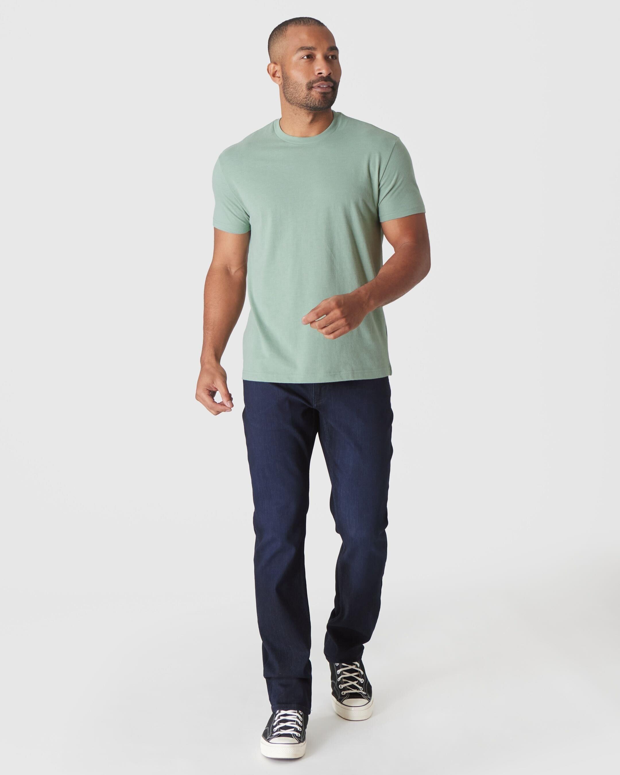 Heather Slate Green Short Sleeve Crew Neck Tee Product Image