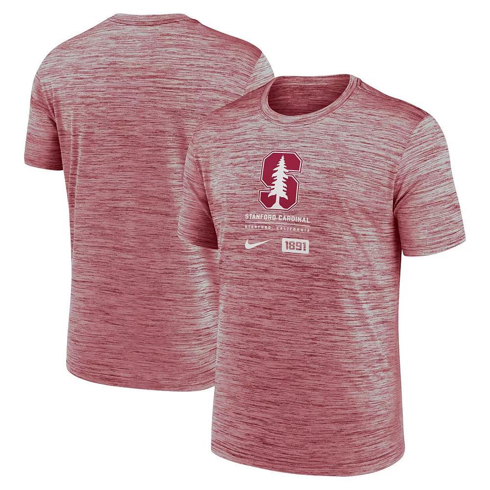 Men's Nike  Cardinal Stanford Cardinal Campus Center Block Velocity Performance T-Shirt, Size: Large, Red Product Image