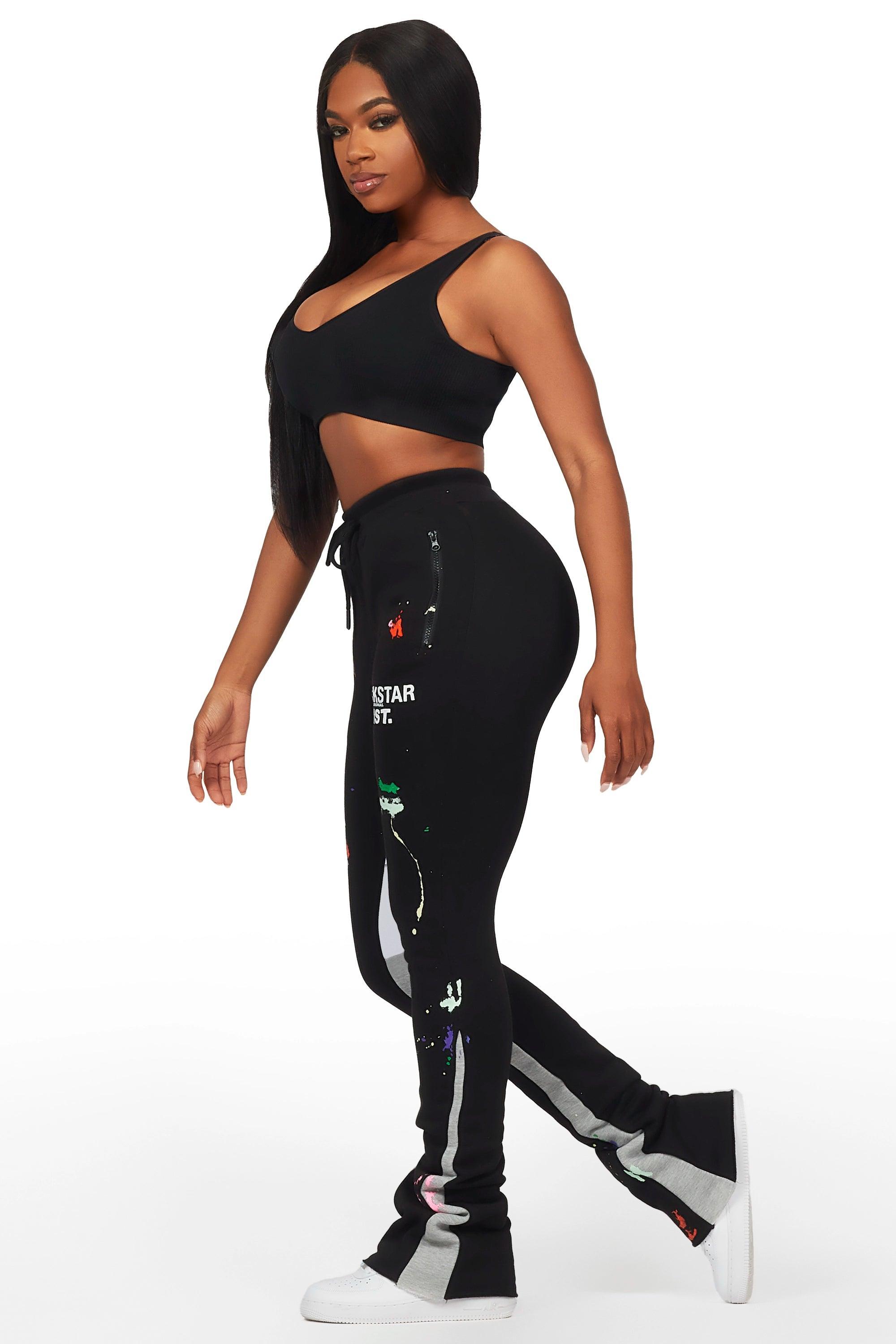 Karenthia Black Stacked Track Pant Female Product Image