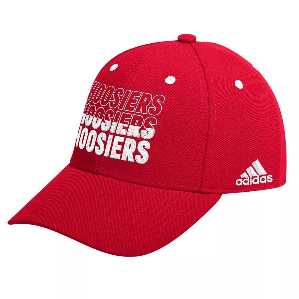 Men's adidas Crimson Indiana Hoosiers Seasonal Half Font Adjustable Hat, Red Product Image