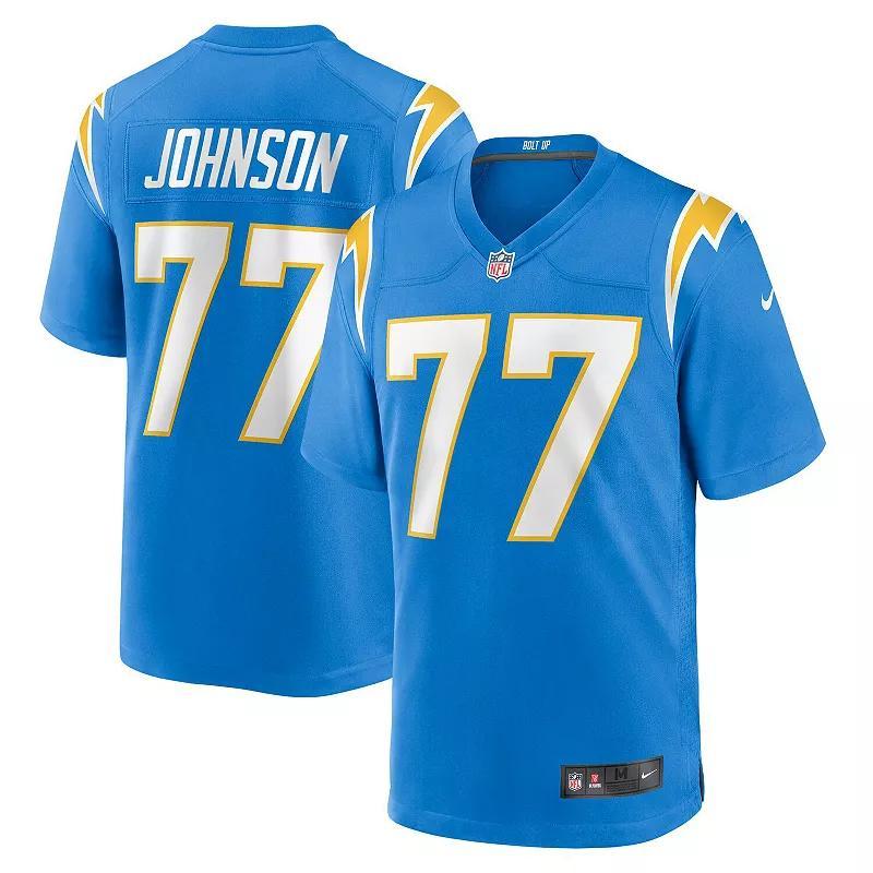 Men's Nike Zion Johnson Powder Blue Los Angeles Chargers Player Game Jersey, Size: 2XL, Light Product Image