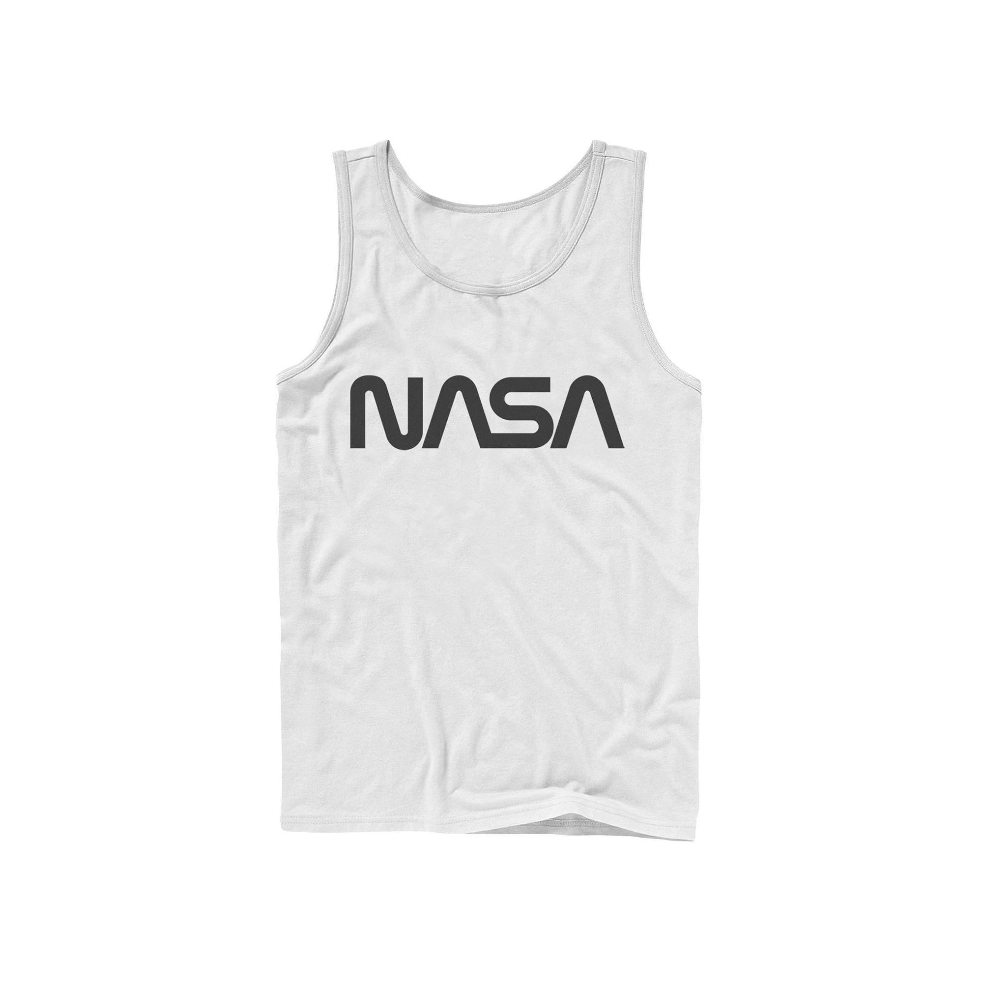 Men's NASA Simple Text Logo Graphic Tank Top, Size: Large, White Product Image