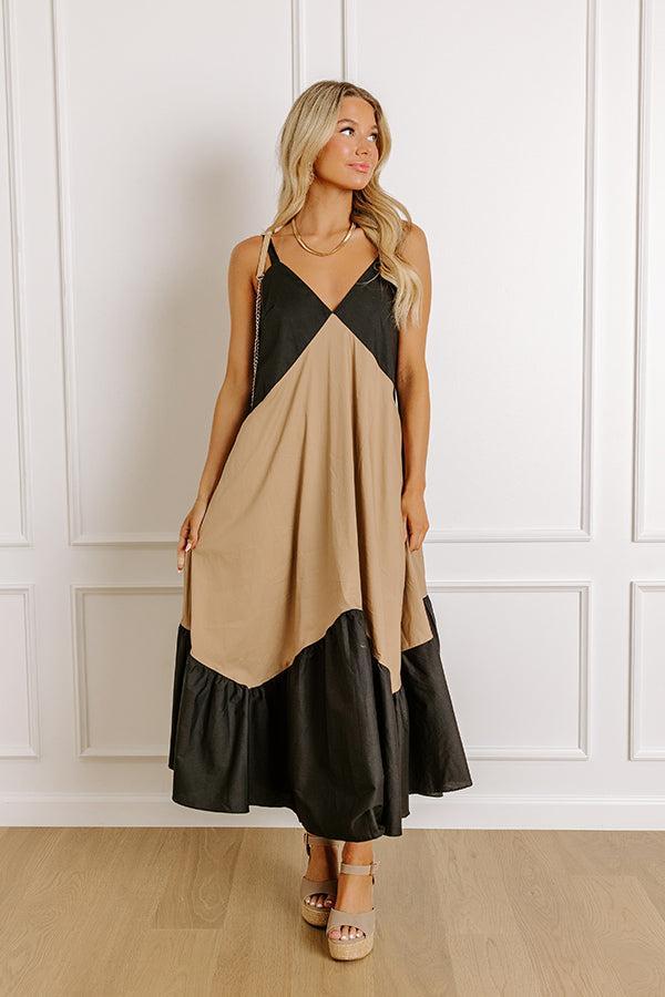 Casual Stroll Color Block Midi Dress Product Image