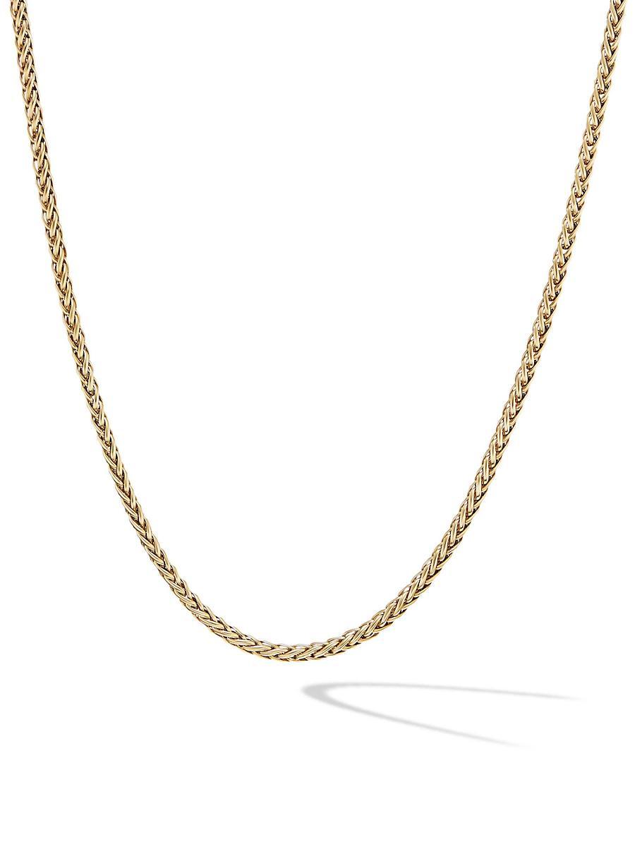 Mens Wheat Chain Necklace in 18K Yellow Gold Product Image