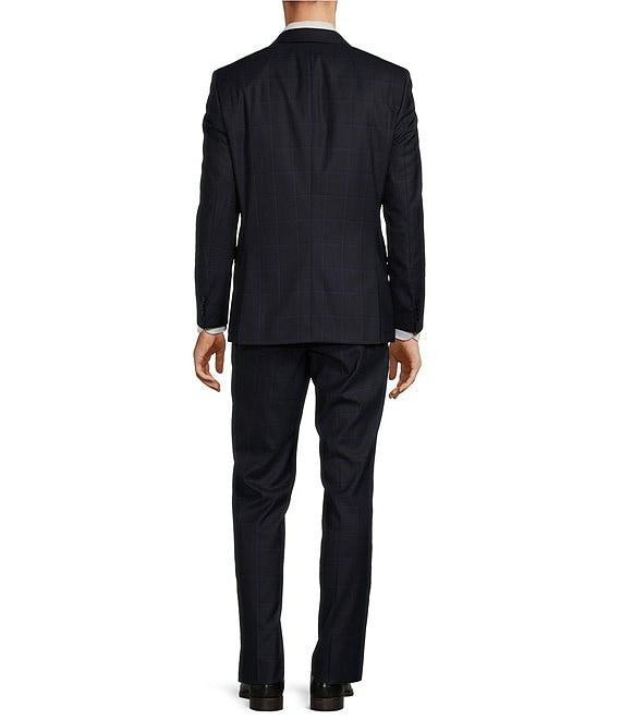 Hugo Boss Slim Fit Flat Front Plain Check Pattern 2-Piece Suit Product Image