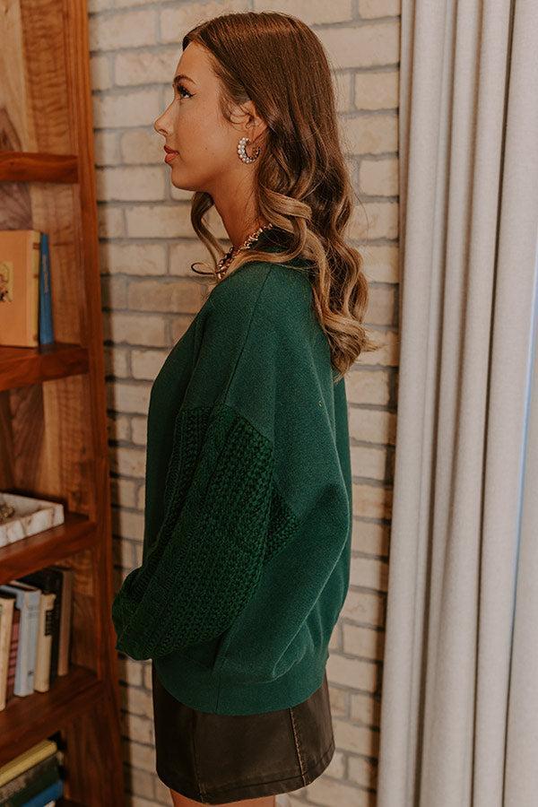 Wrapped Around Your Finger Sweater In Hunter Green Product Image