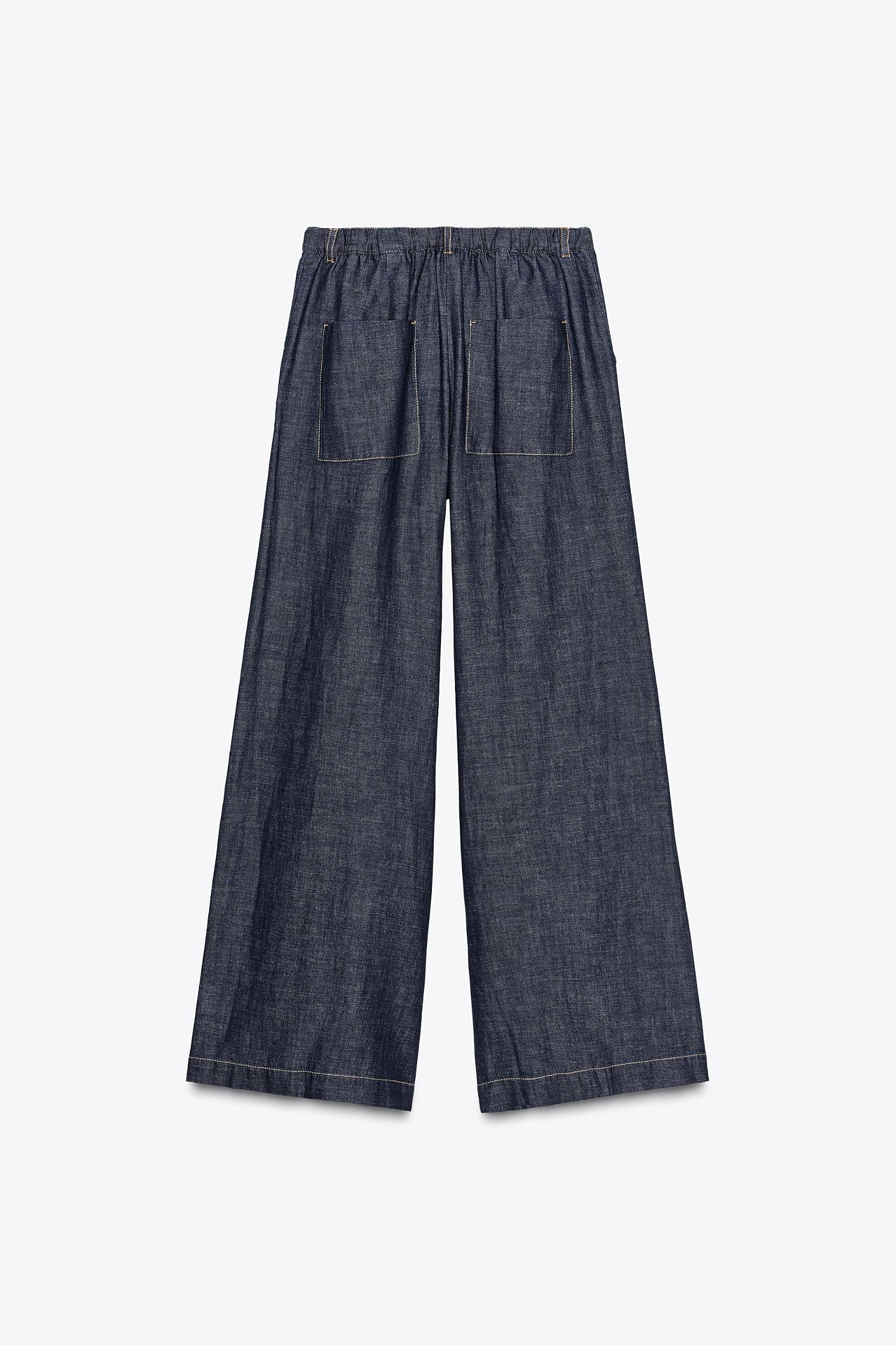 WIDE LEG LINEN PANTS Product Image