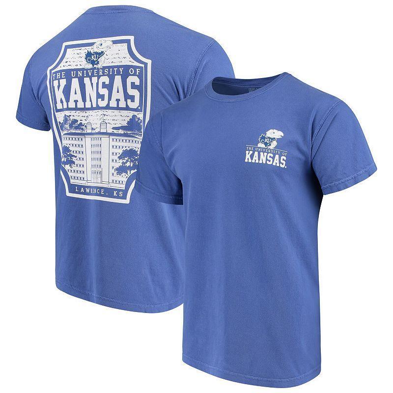 Men's Royal Kansas Jayhawks Comfort Colors Campus Icon T-Shirt, Size: Small, Blue Product Image