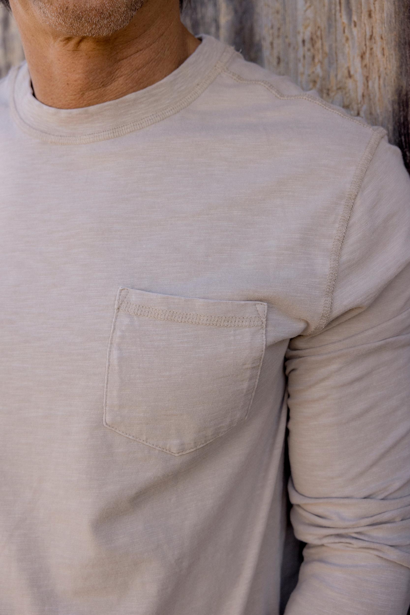 Hewitt Garment Dyed Pocket Tee - Ecru Product Image