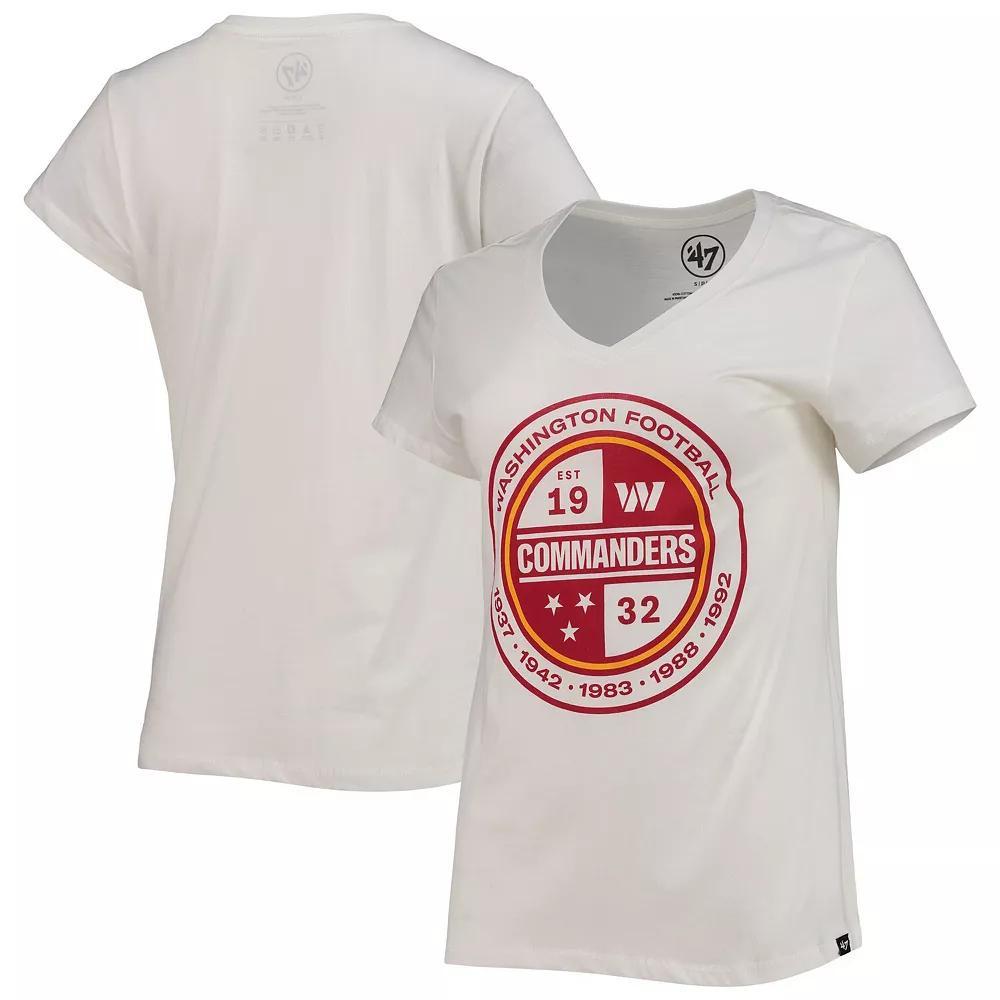 Women's '47 White Washington Commanders Imprint Ultra Rival V-Neck T-Shirt,  Product Image