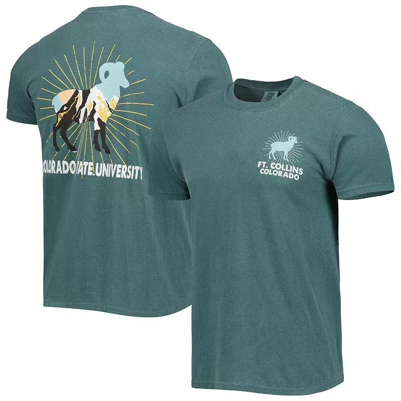 Men's Green Colorado State Rams Mascot Scenery Comfort Color T-Shirt, Size: Small Product Image