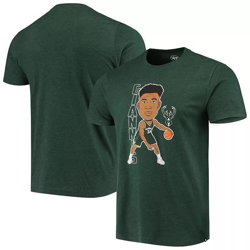 Mens 47 Giannis Antetokounmpo Heathered Hunter Milwaukee Bucks Bobblehead T-Shirt Product Image