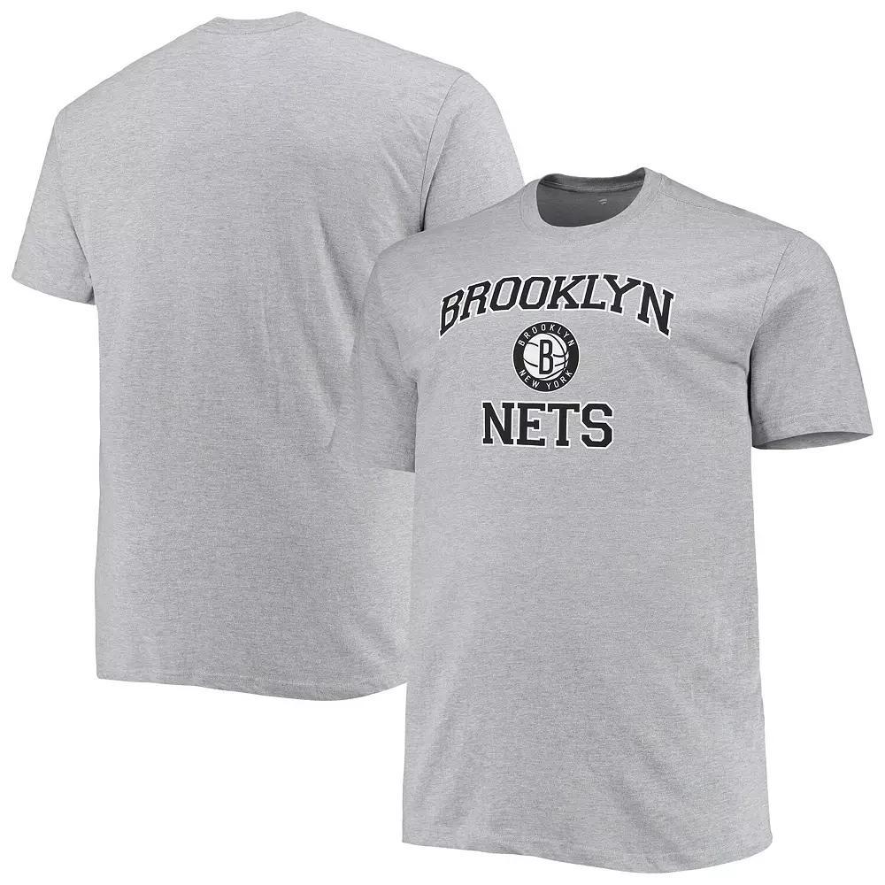 Men's Heathered Gray Brooklyn Nets Big & Tall Heart & Soul T-Shirt, Size: 2XB, Grey Product Image