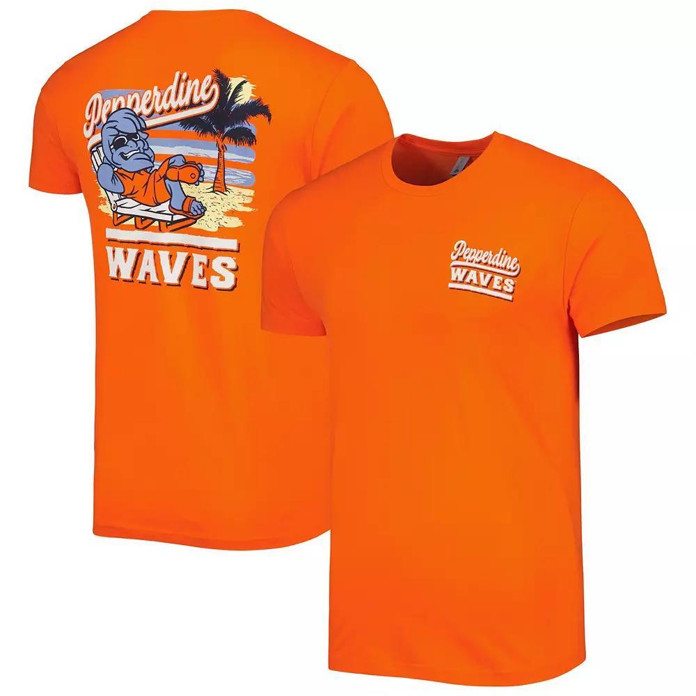 Men's Orange Pepperdine Waves Hyperlocal Beach Premium T-Shirt, Size: Small, Nc2 Orange Product Image