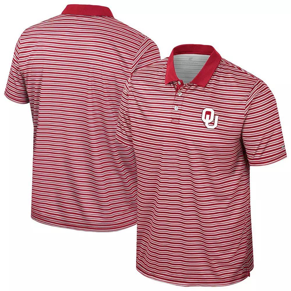 Men's Colosseum Crimson Oklahoma Sooners Striped Polo, Size: XL, Red Product Image