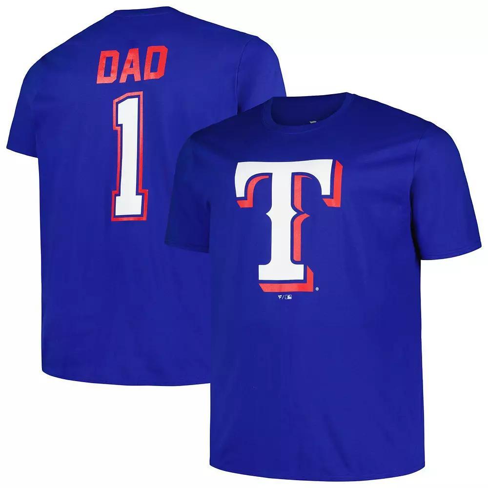 Men's Profile Royal Texas Rangers Big & Tall #1 Dad T-Shirt, Size: 2XB, Blue Product Image