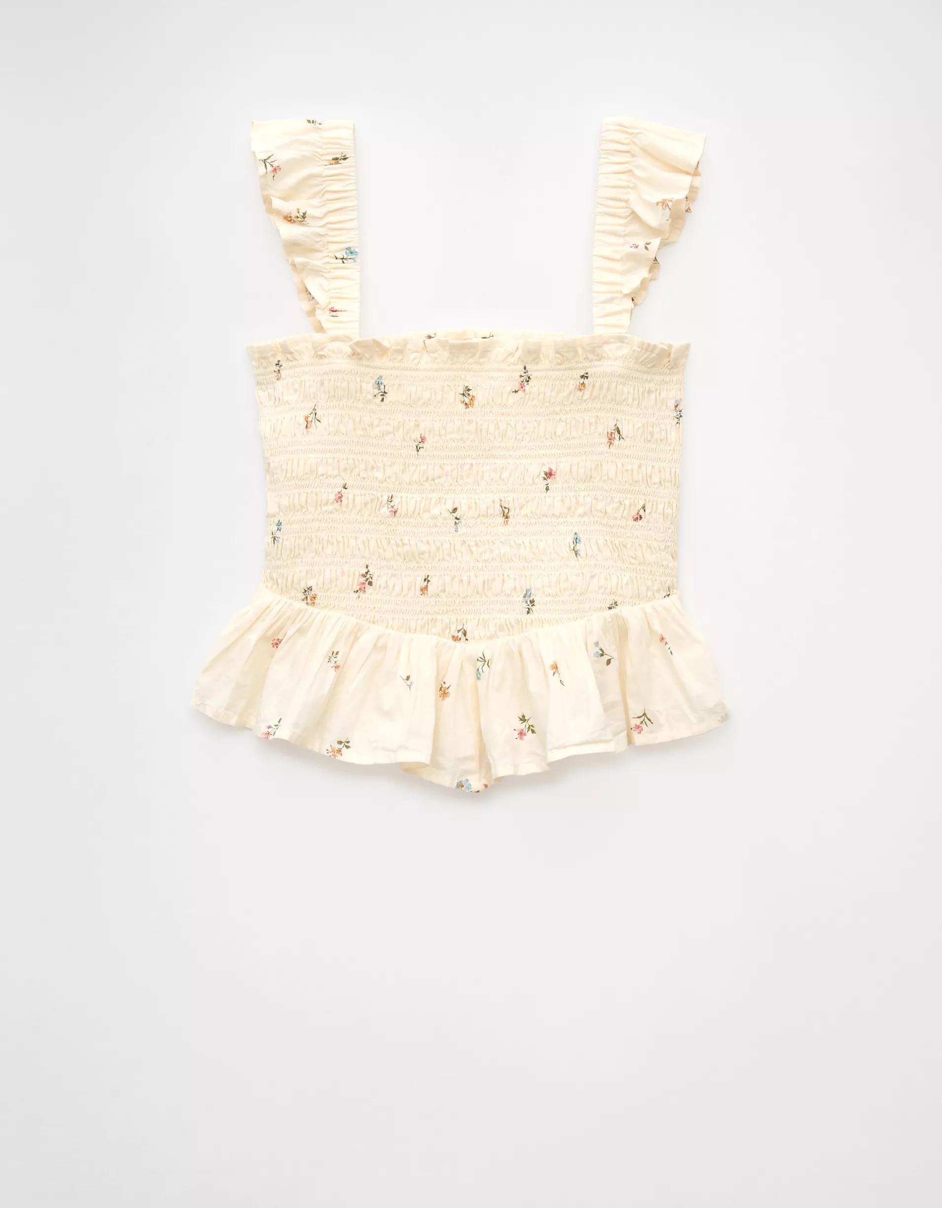 AE Bella Smocked Crop Top Product Image