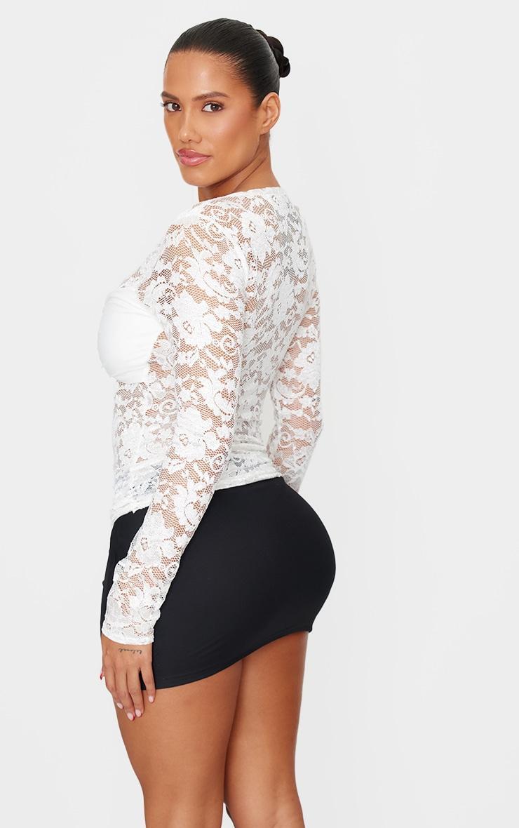 Shape White Drape Detail Lace Top Product Image