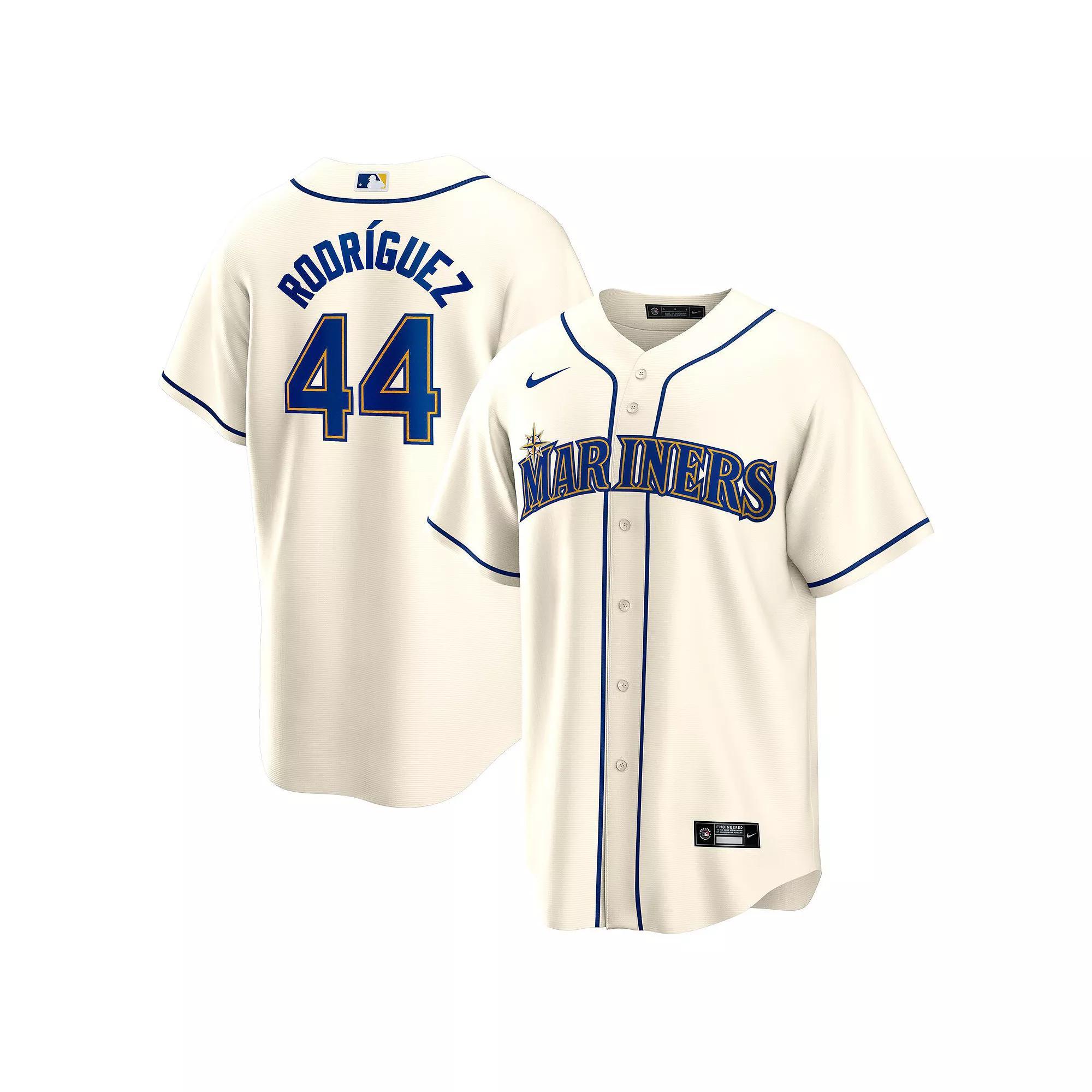Men's Nike Julio Rodriguez Cream Seattle Mariners Official Replica Player Jersey, Size: Medium, Beige Product Image
