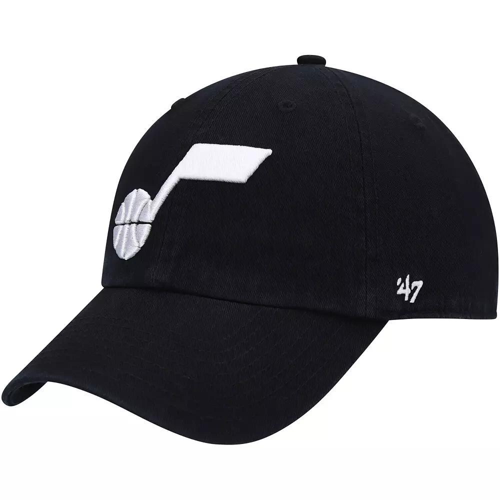 Men's '47 Black Utah Jazz Team Logo Clean Up Adjustable Hat, Jaz Black Product Image