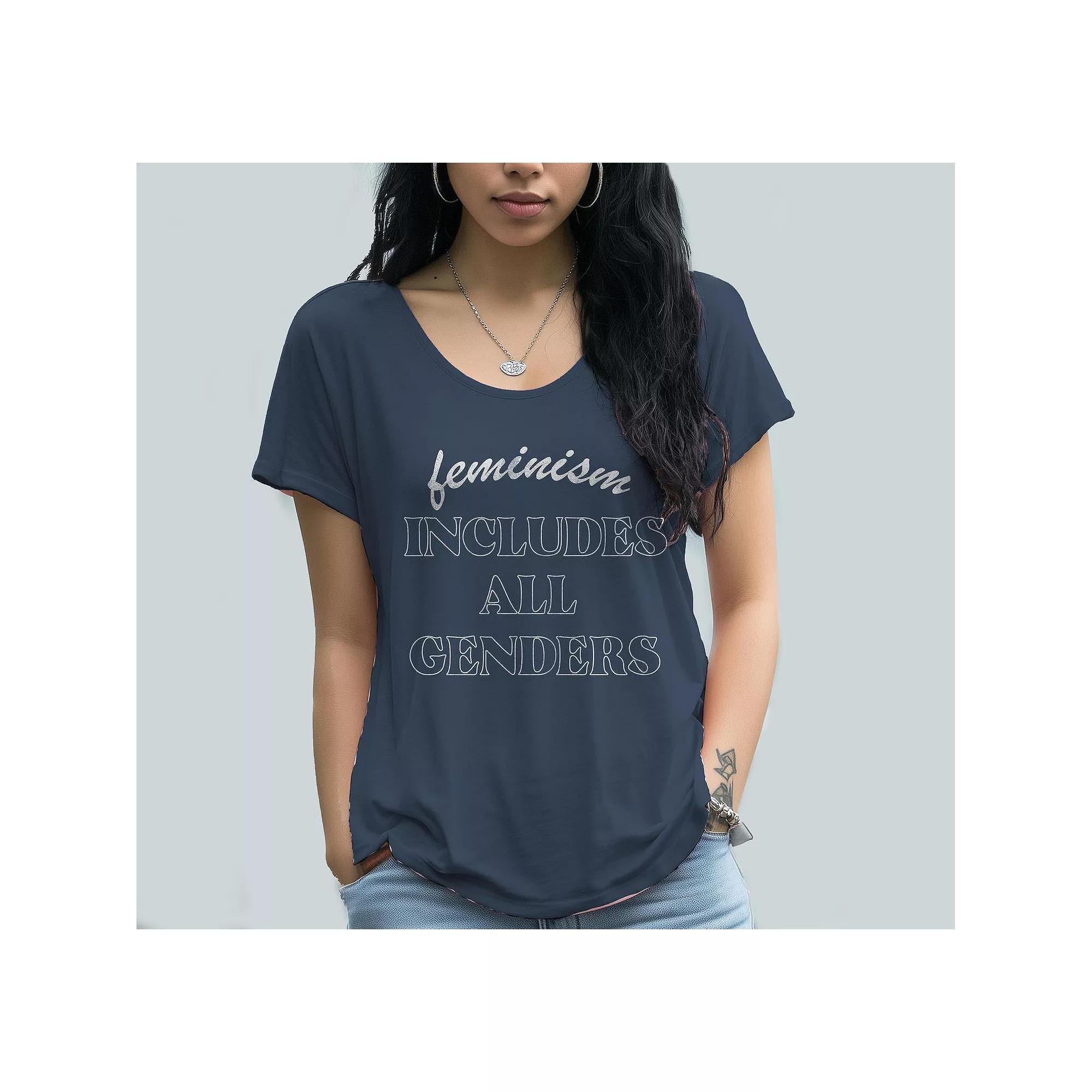 Junior's Grayson Threads Feminism Includes Graphic Tee, Women's, Size: Large, Vintage Blue Product Image