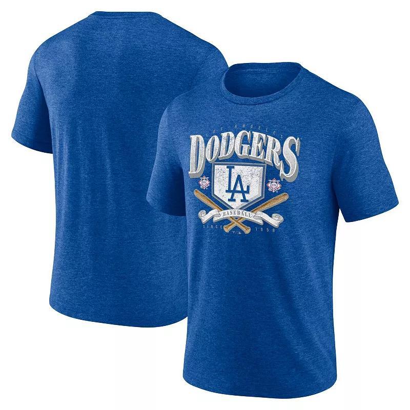 Mens Fanatics Branded Heather Royal Los Angeles Dodgers Home Team Tri-Blend T-Shirt Product Image