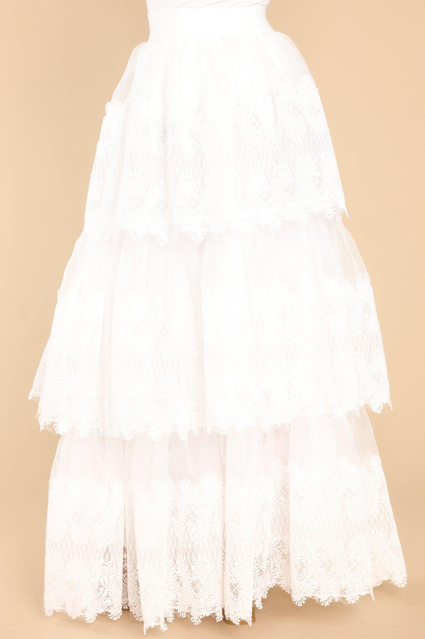 Aura Elegance Above All White Maxi Skirt Product Image