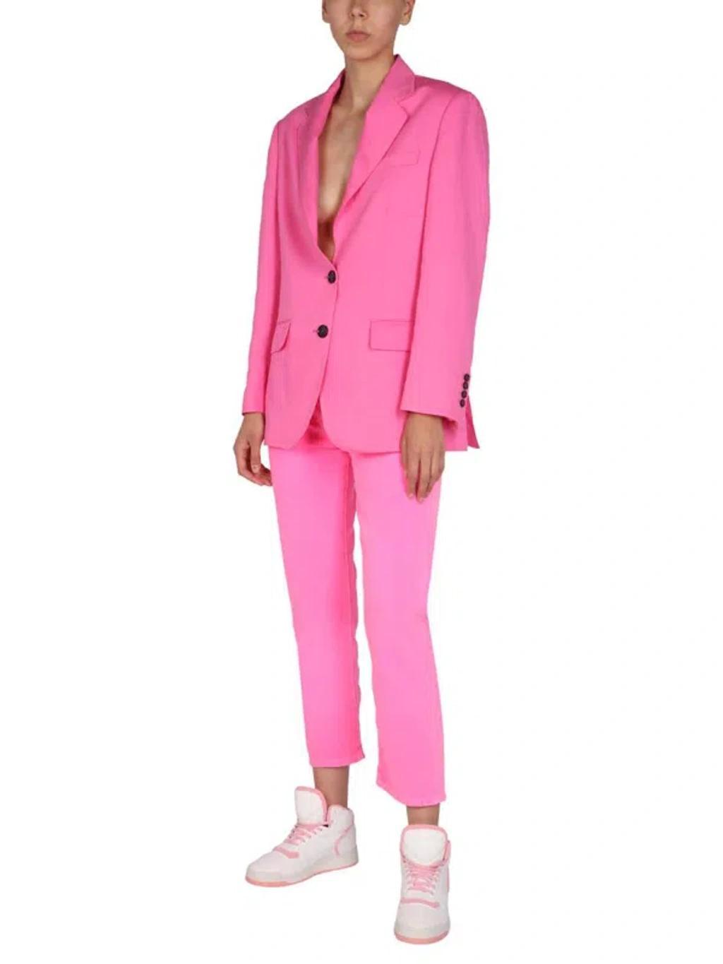 MSGM Single-breasted Jacket In Fuchsia Product Image