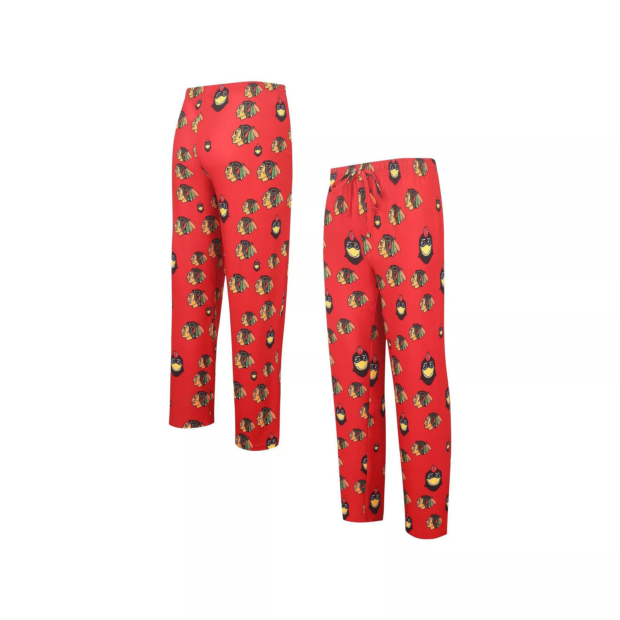 Men's Concepts Sport Red Chicago Blackhawks Gauge Allover Print Knit Sleep Pants, Size: Medium Product Image