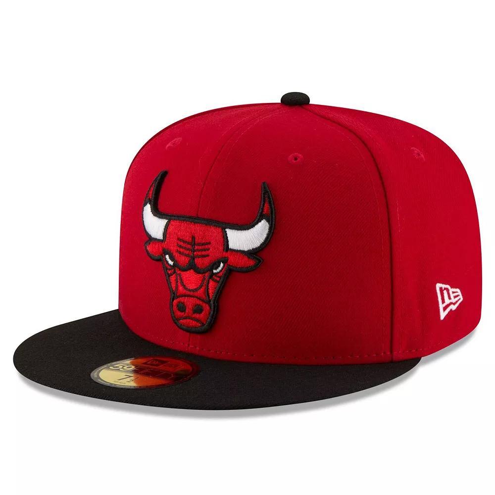 Men's New Era Red/Black Chicago Bulls Official Team Color 2Tone 59FIFTY Fitted Hat, Size: 6 7/8 Product Image