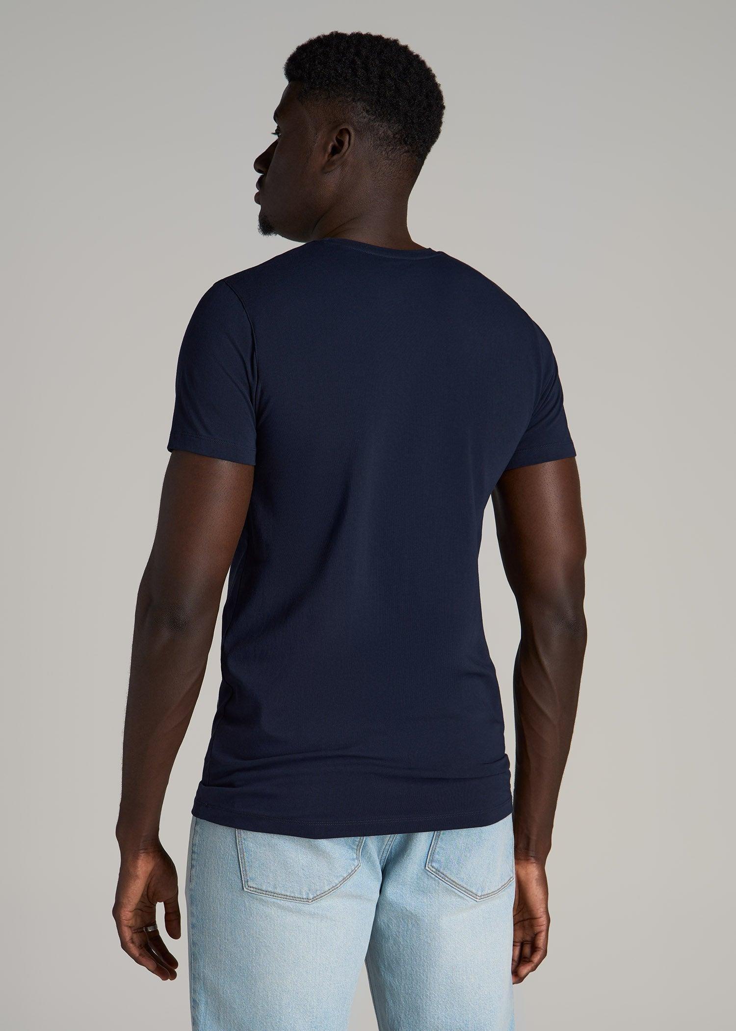 The Essential MODERN-FIT Crewneck Tee for Tall Men in True Navy Male Product Image