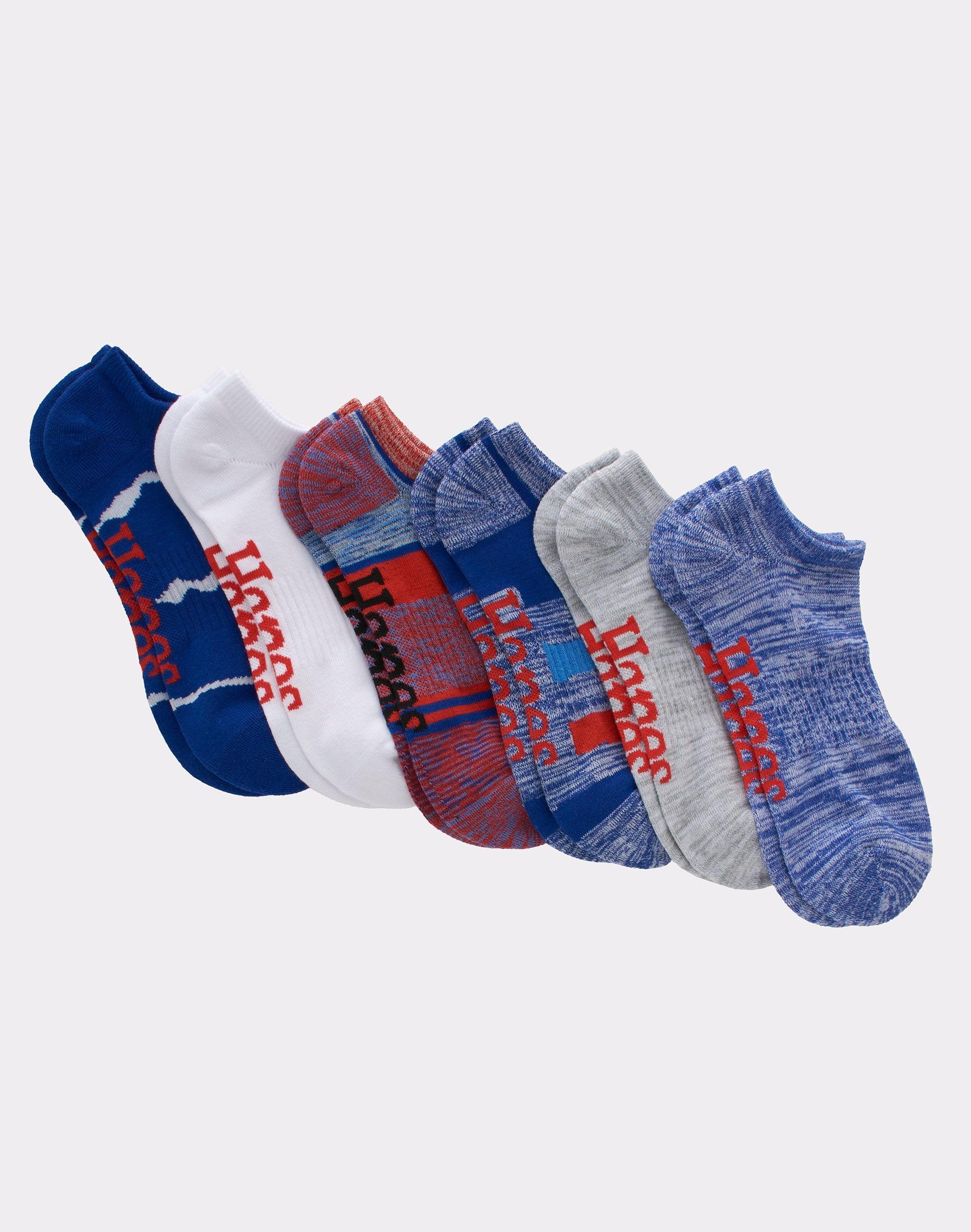 Hanes Originals Mens No Show Socks, Moisture Wicking, 6-Pairs Blue Allure 6-12 Product Image