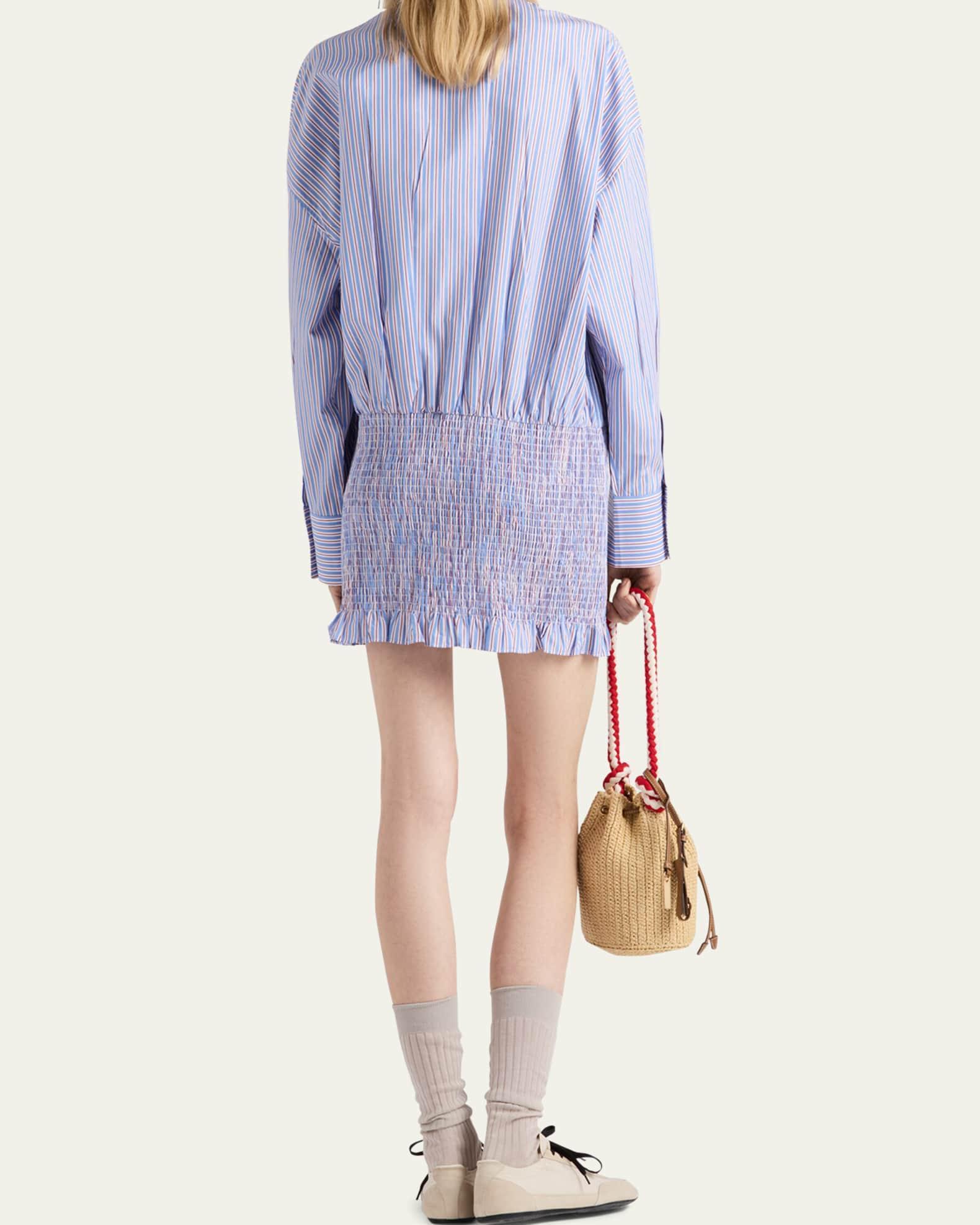 Stripe Smocked Poplin Shirt Product Image