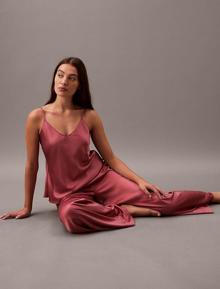 Satin Wide Leg Sleep Pants Product Image