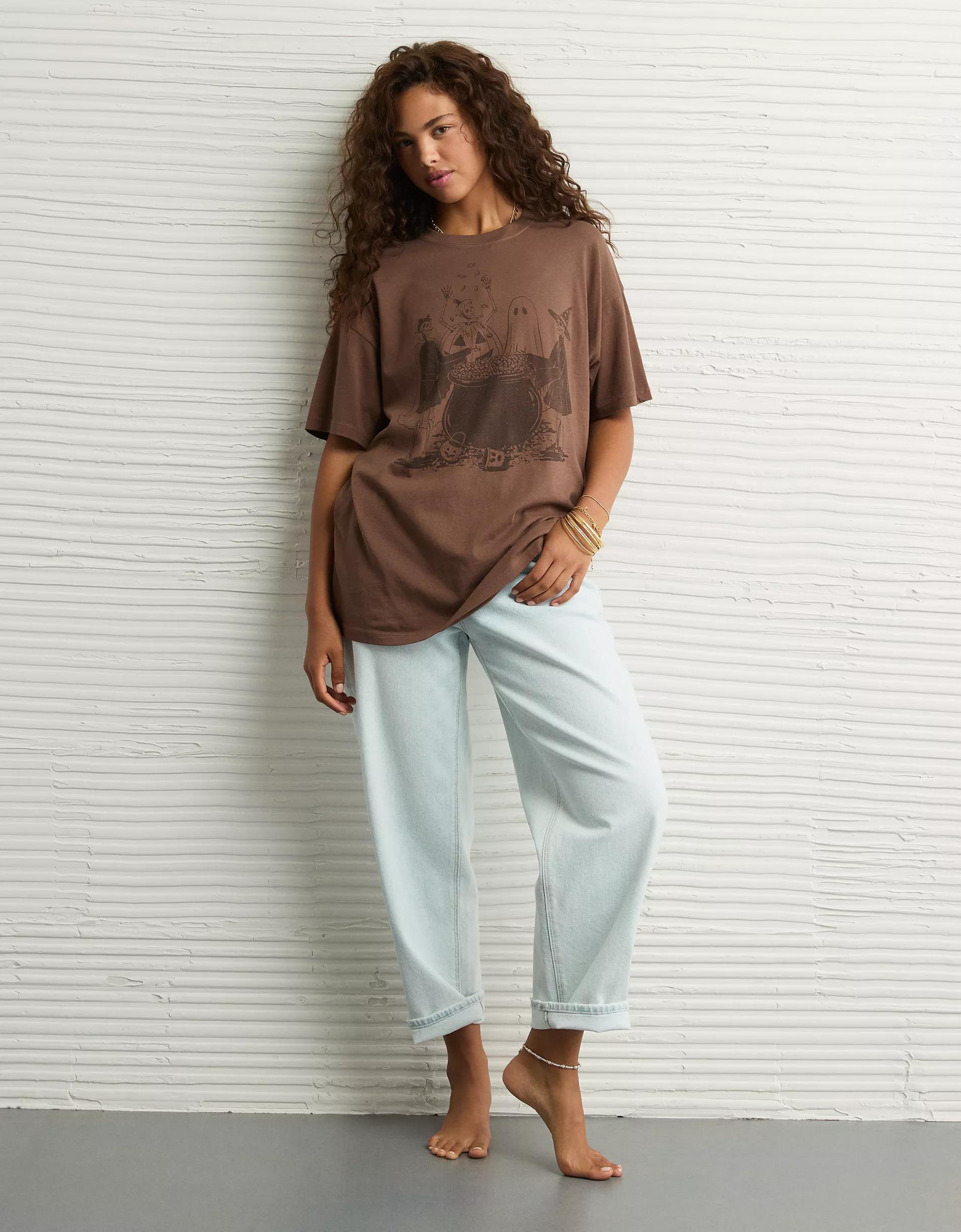 AE Oversized Halloween Graphic T-Shirt Product Image