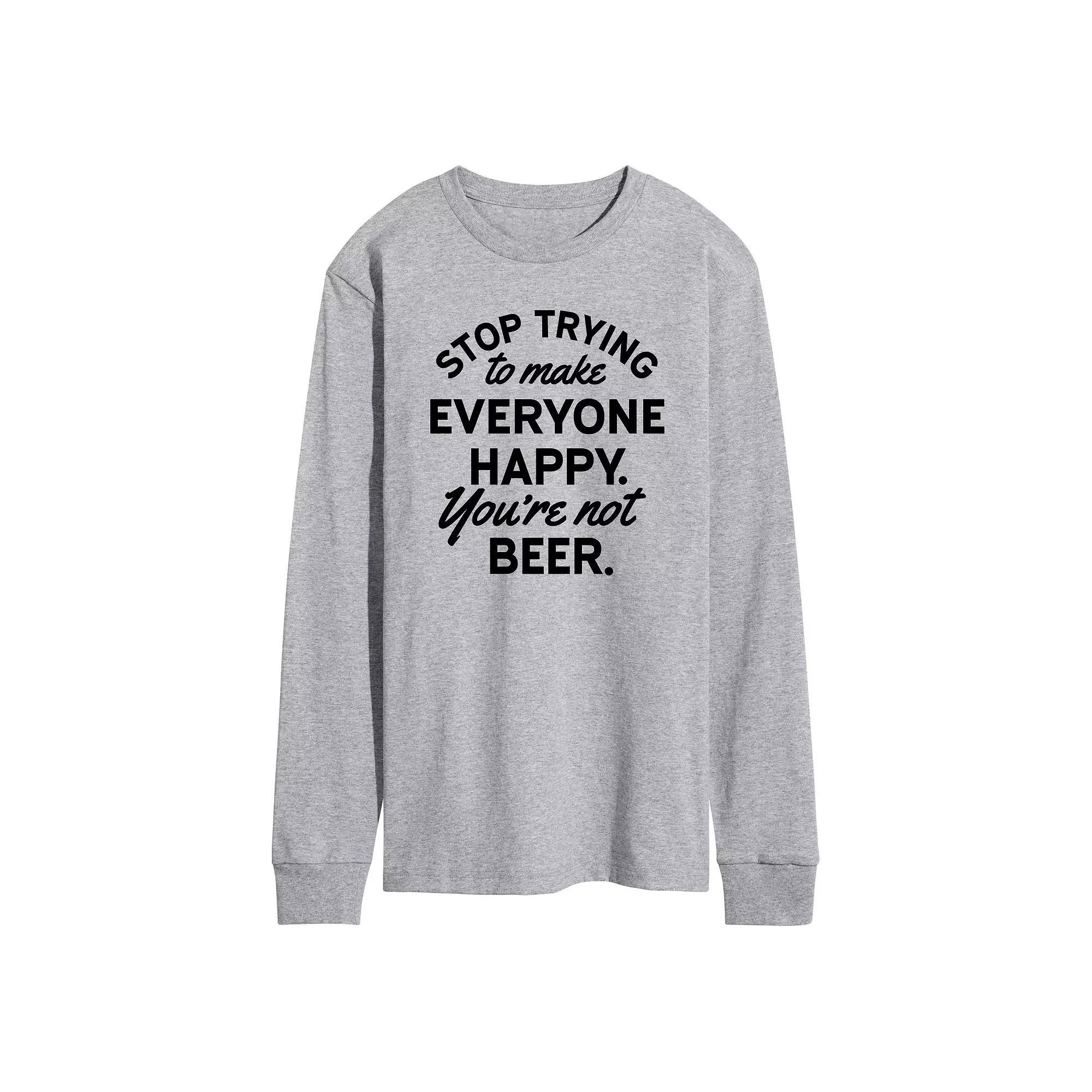 Men's Happy Beer Long Sleeve Graphic Tee,  Product Image