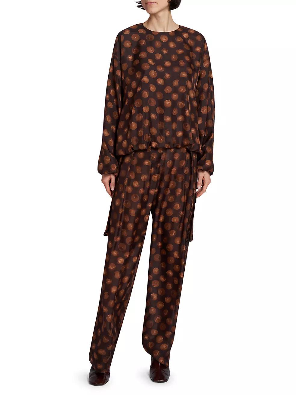 Polkam Polka Dot Silk Cargo Pants Product Image